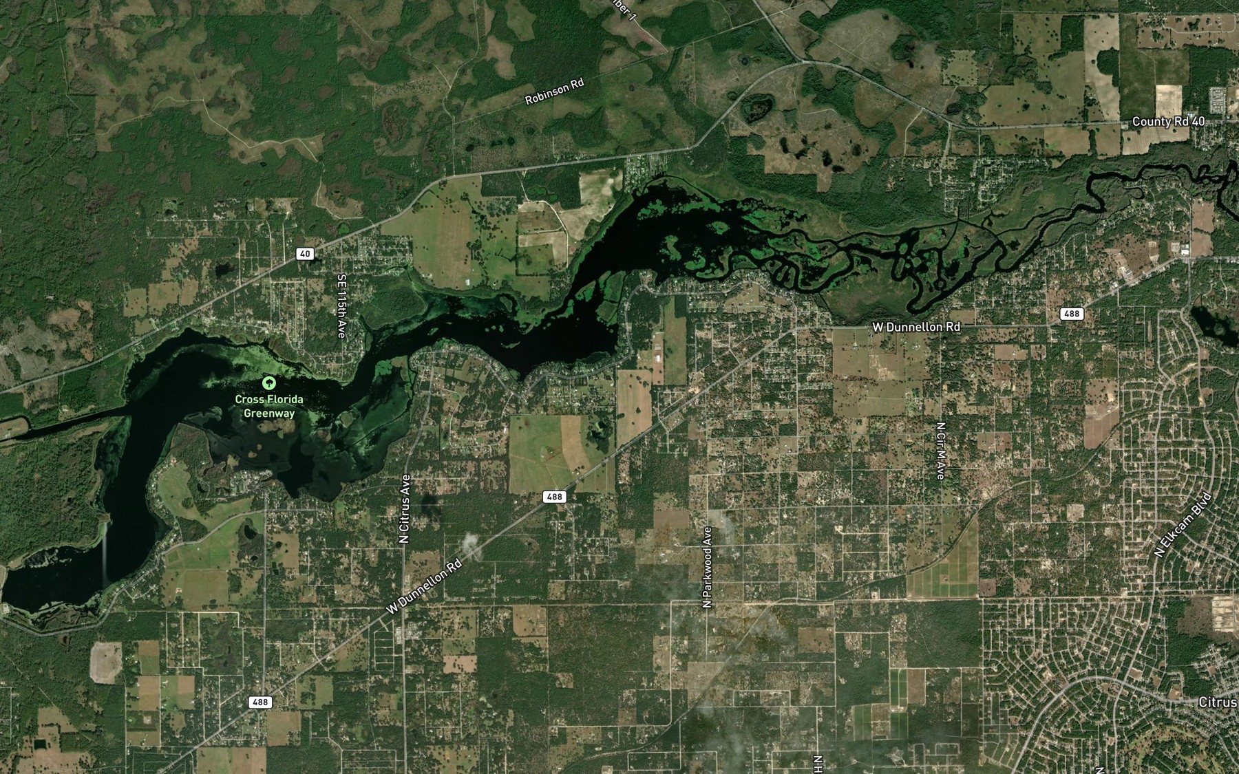 Satellite map of the Lake Rousseau