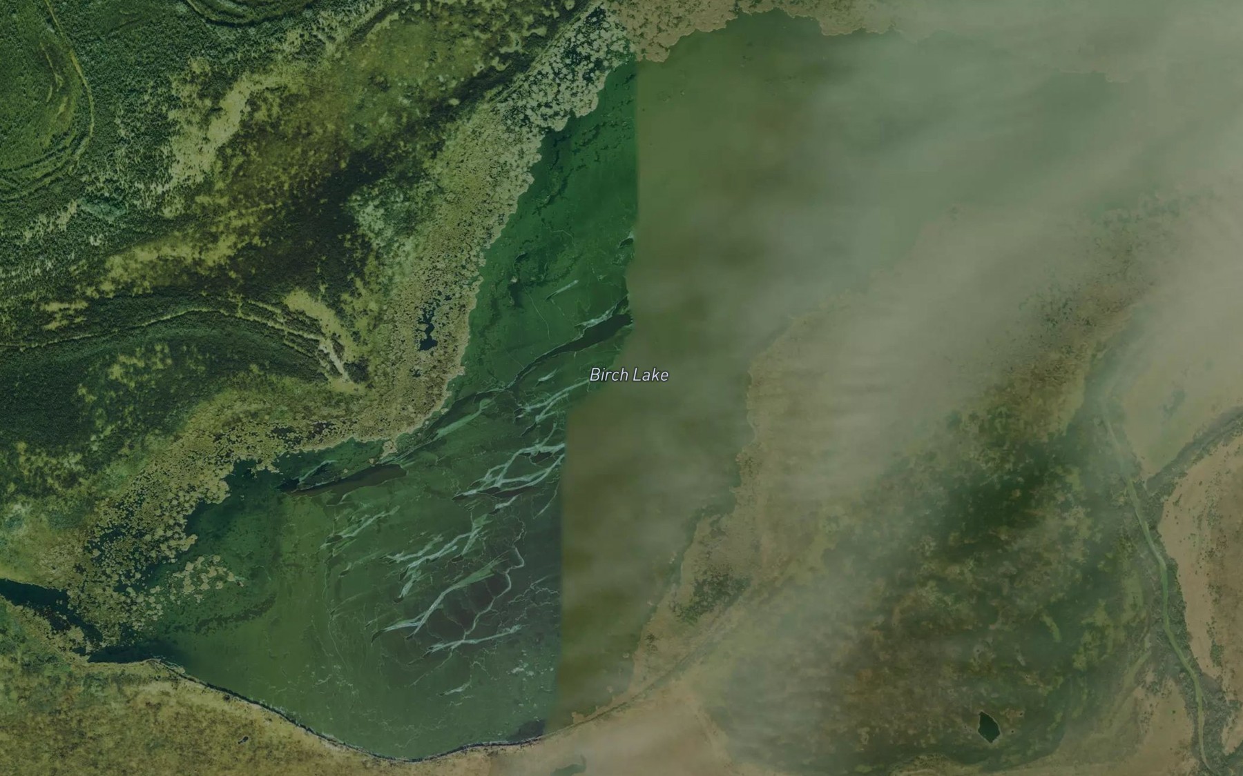 Satellite map of the Birch Lake