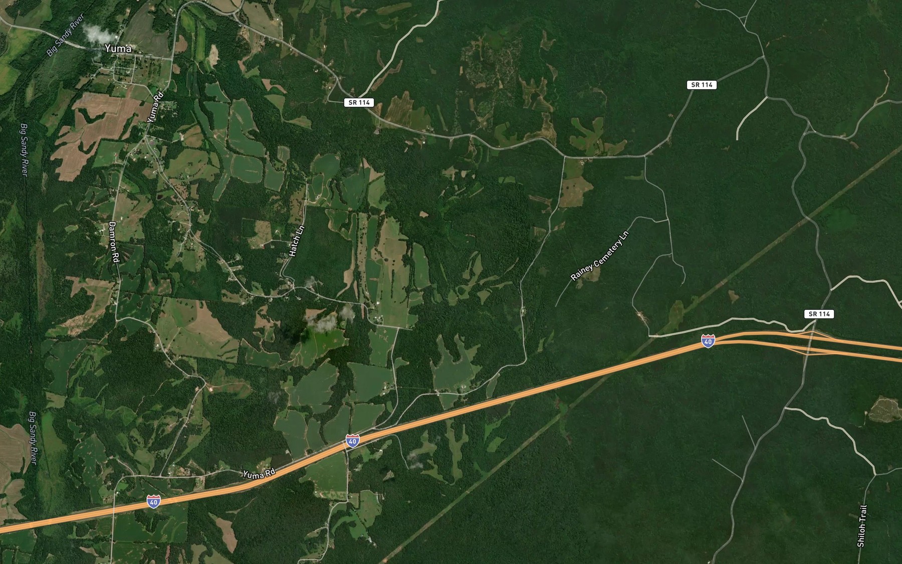 Satellite map of the Sandy Hollow Branch