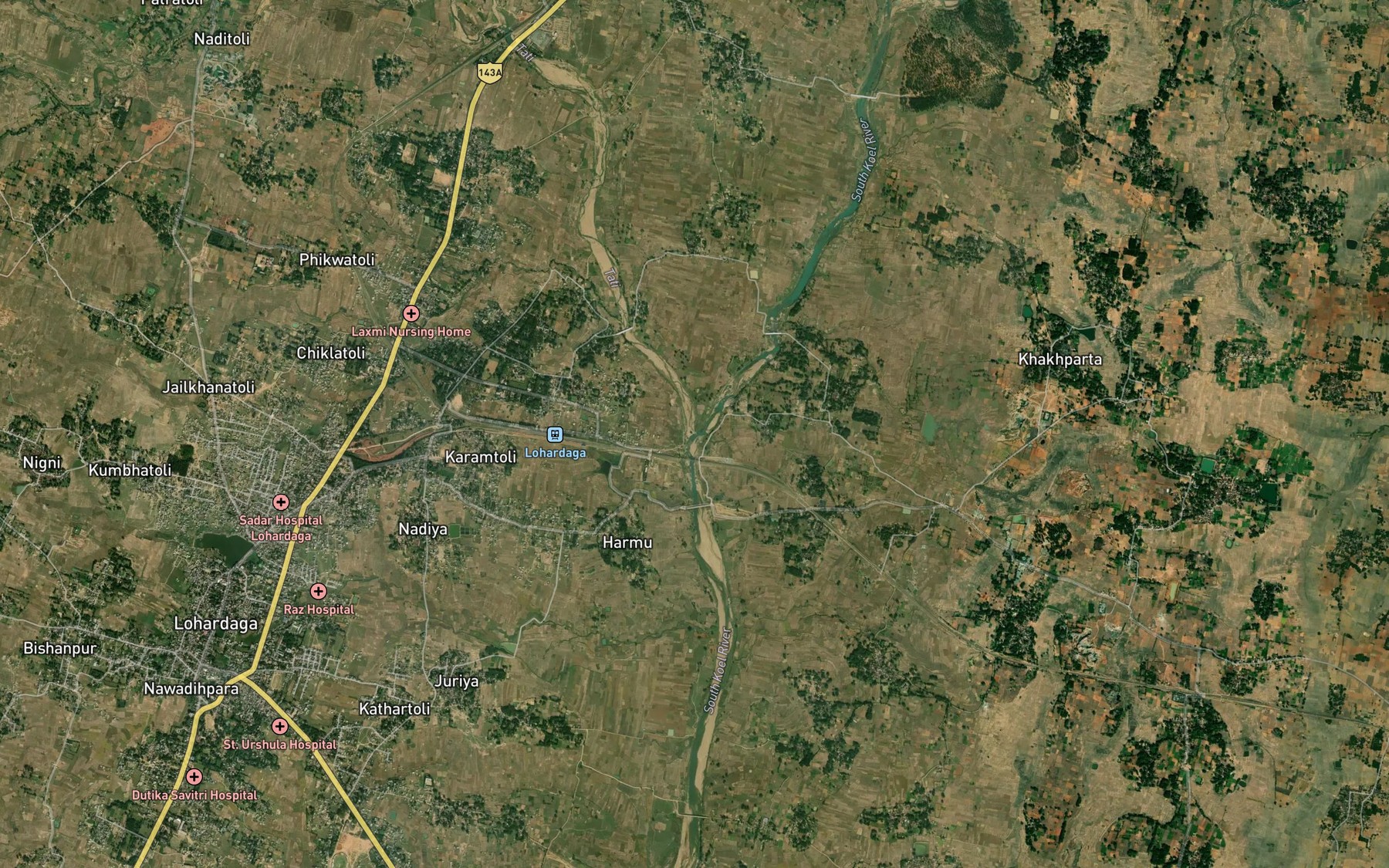 Satellite map of the Sankh Nadi