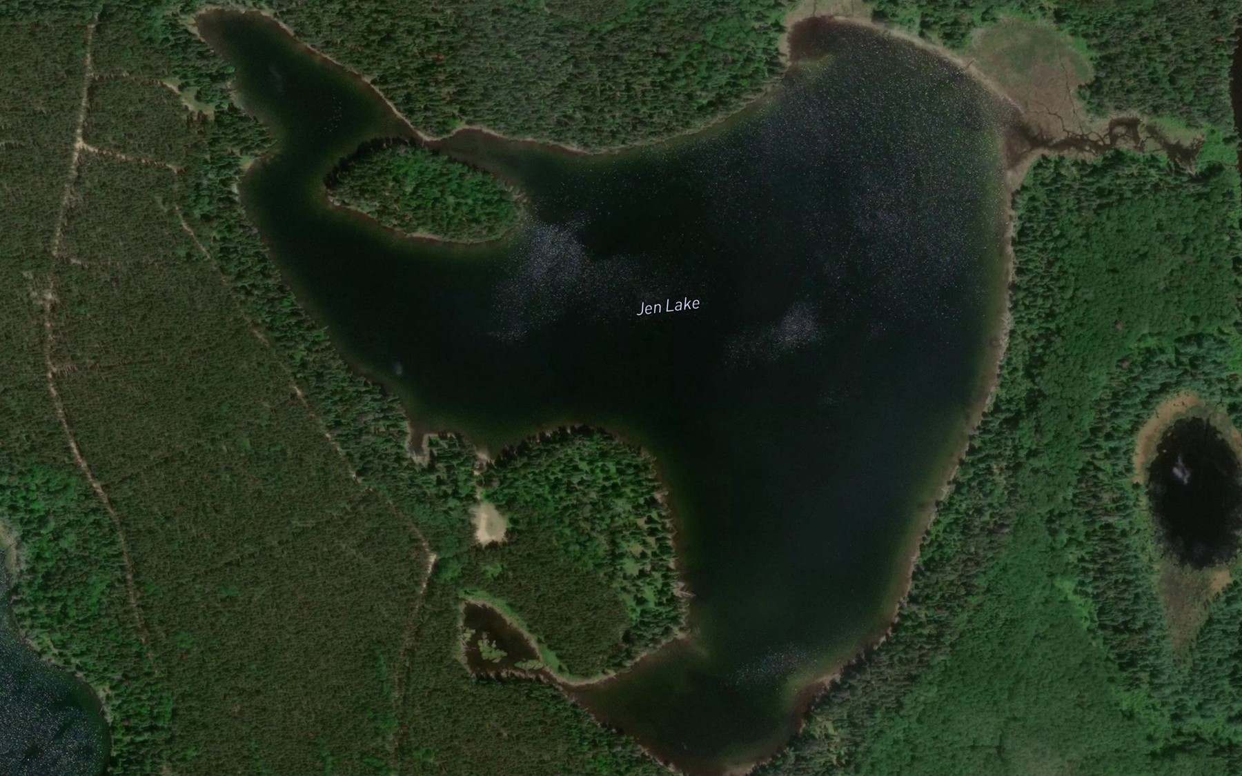 Satellite map of the Jen Lake