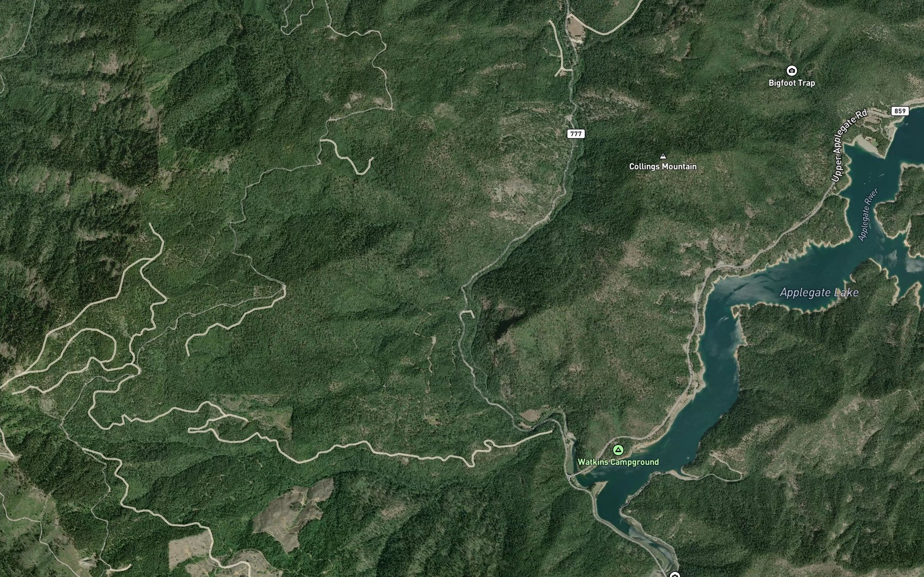 Satellite map of the Horse Creek