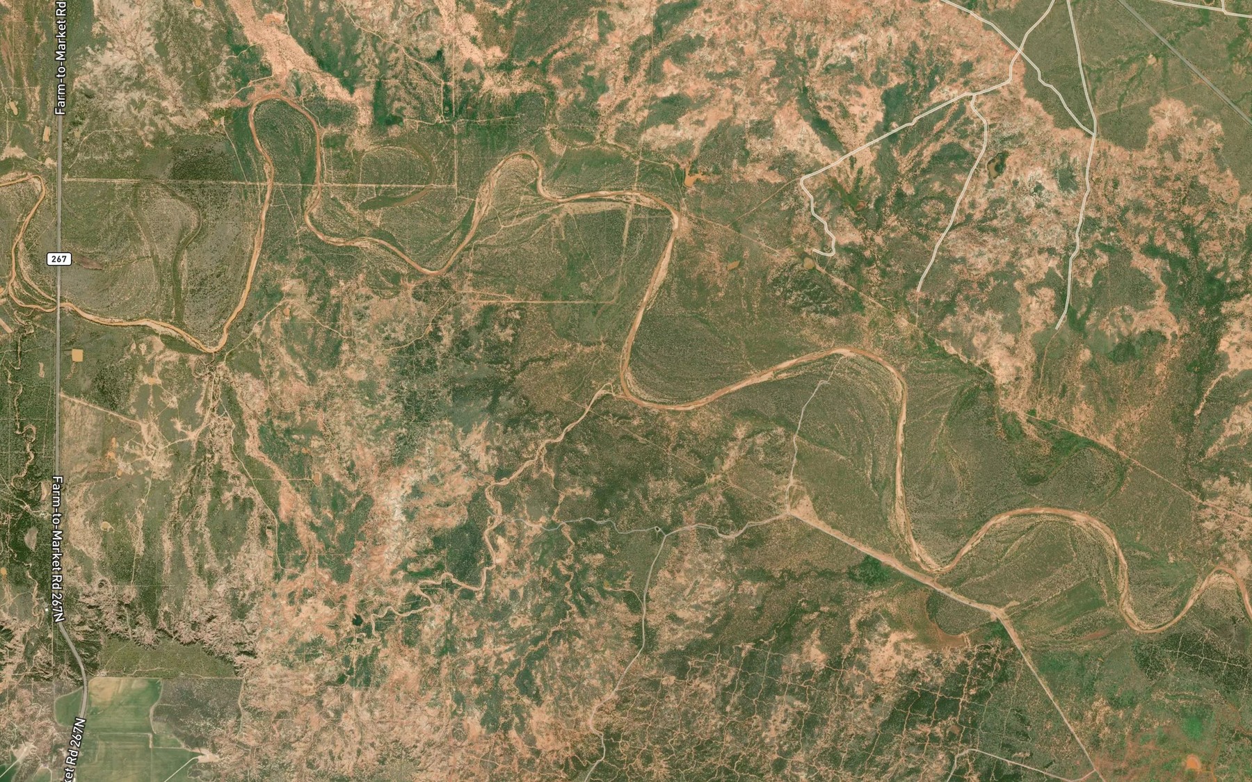Satellite map of the Colwell Creek
