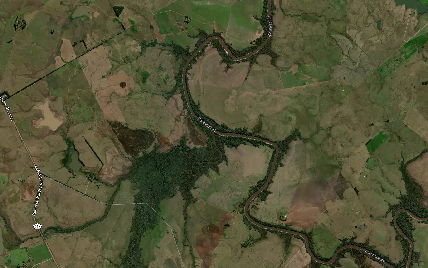 Satellite map of the Arroio Inhandui