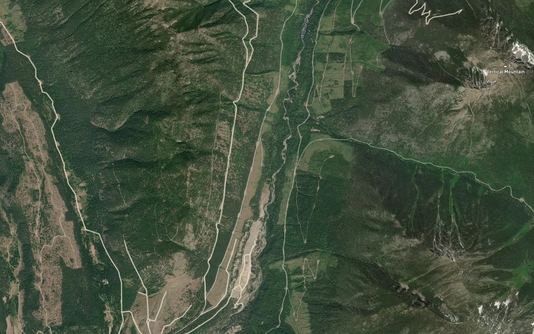 Satellite map of the Boulder Creek