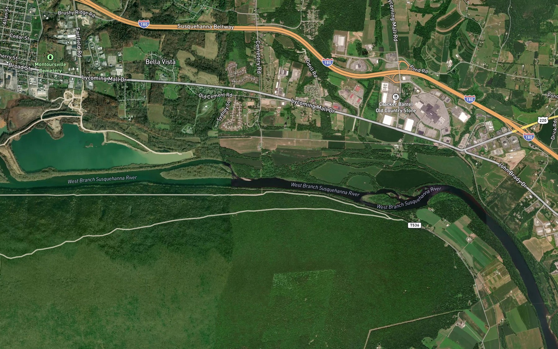 Satellite map of the Tules Run