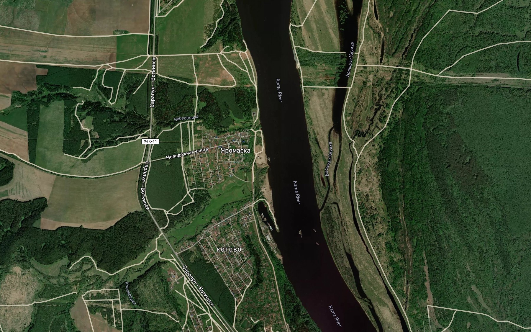 Satellite map of the Yaromaska
