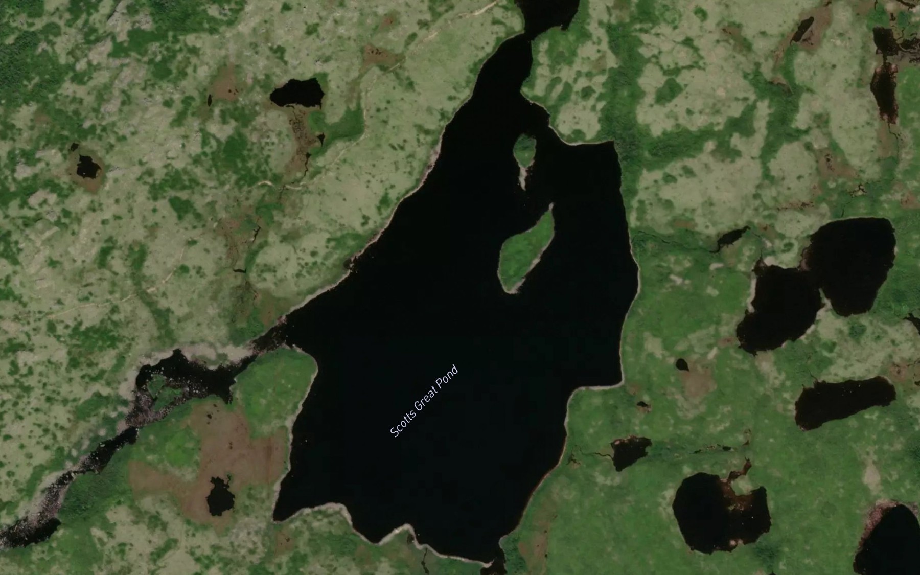 Satellite map of the Scotts Great Pond