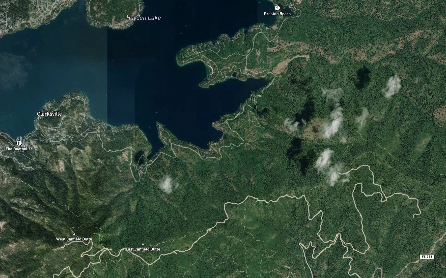 Satellite map of the Colburn Creek