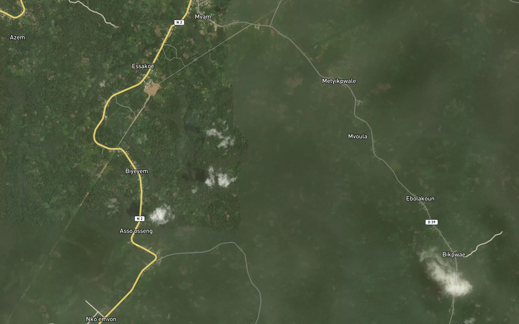 Satellite map of the Awoutou
