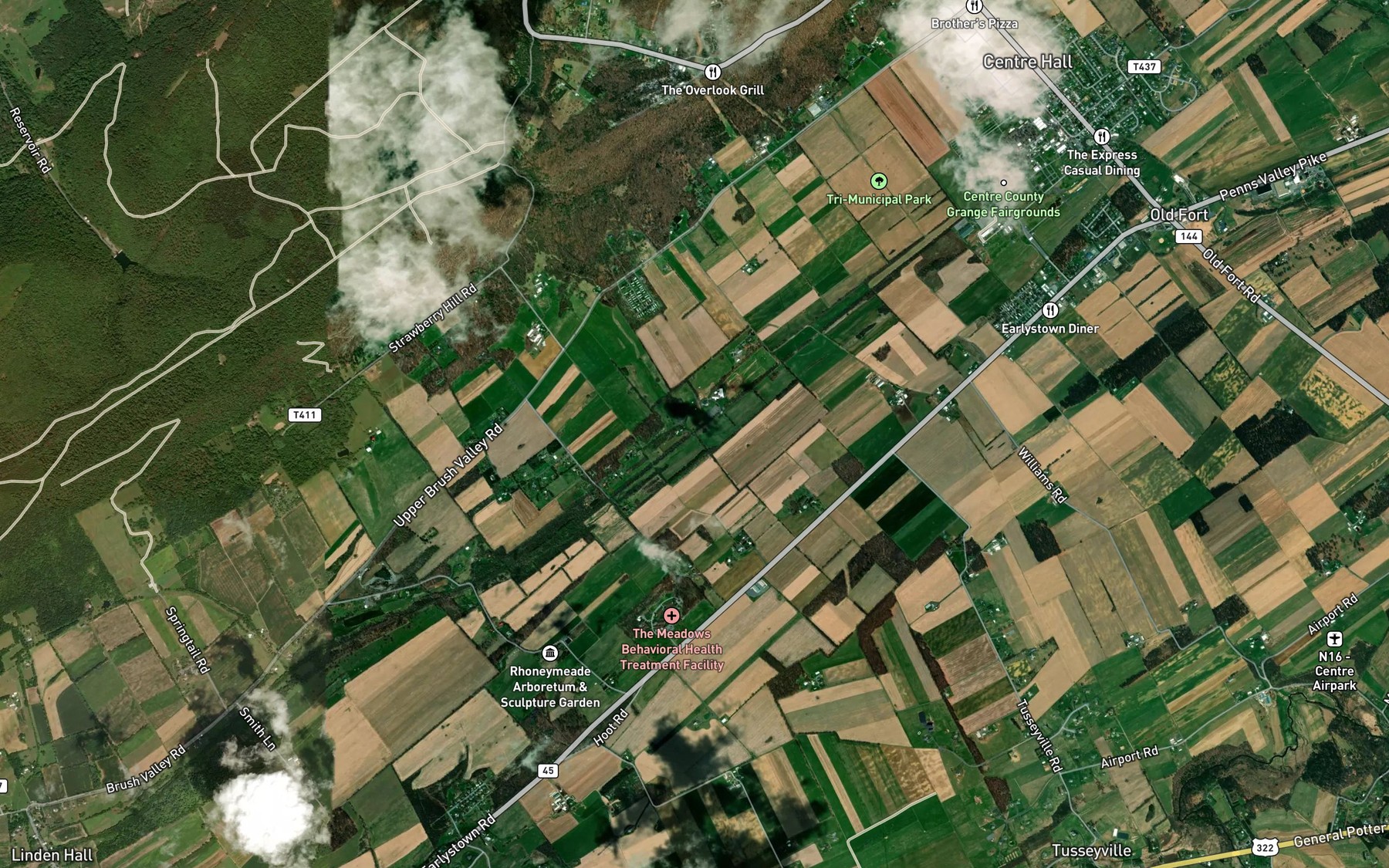 Satellite map of the Black Hawk Gap Run
