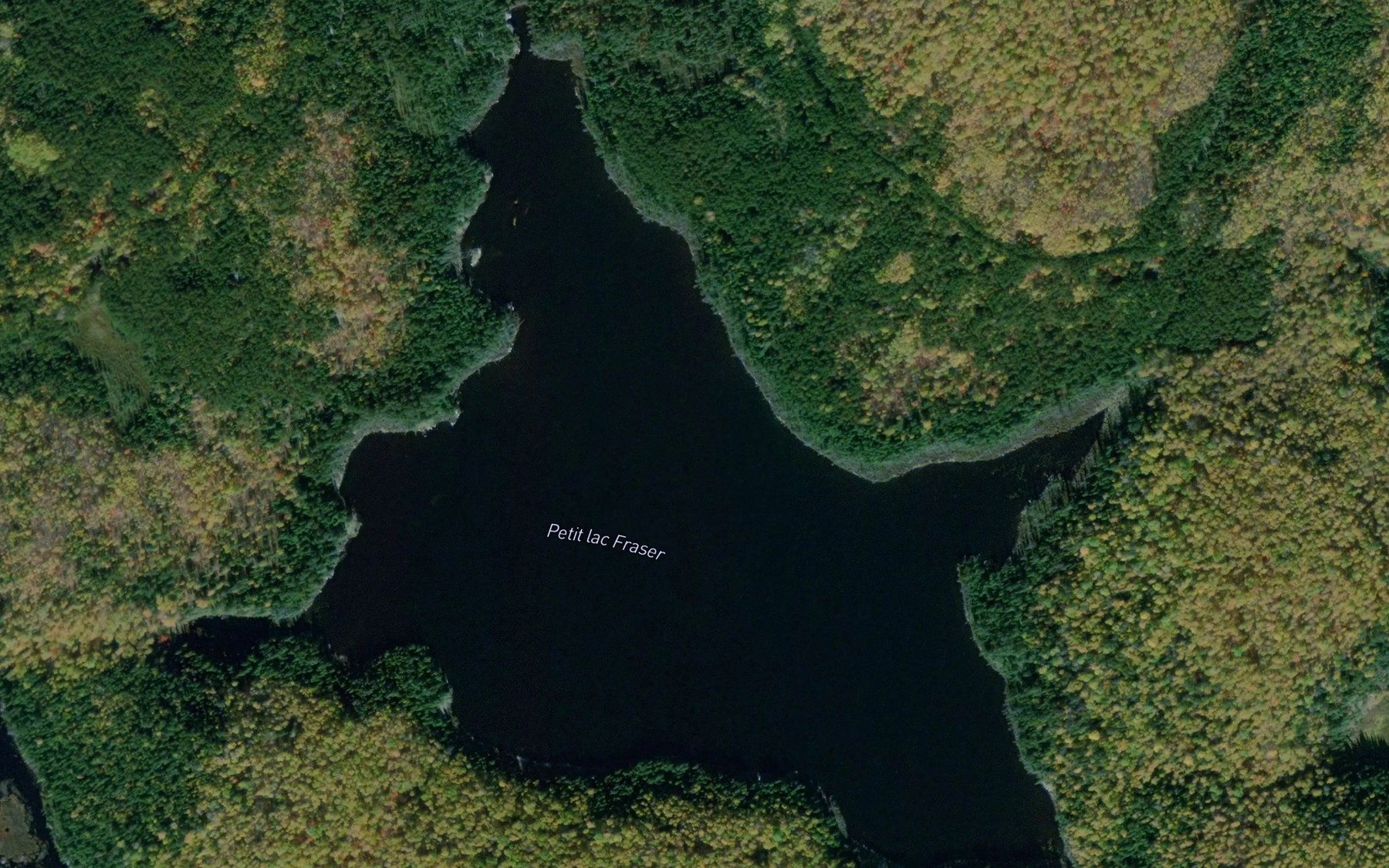 Satellite map of the Petit lac Fraser