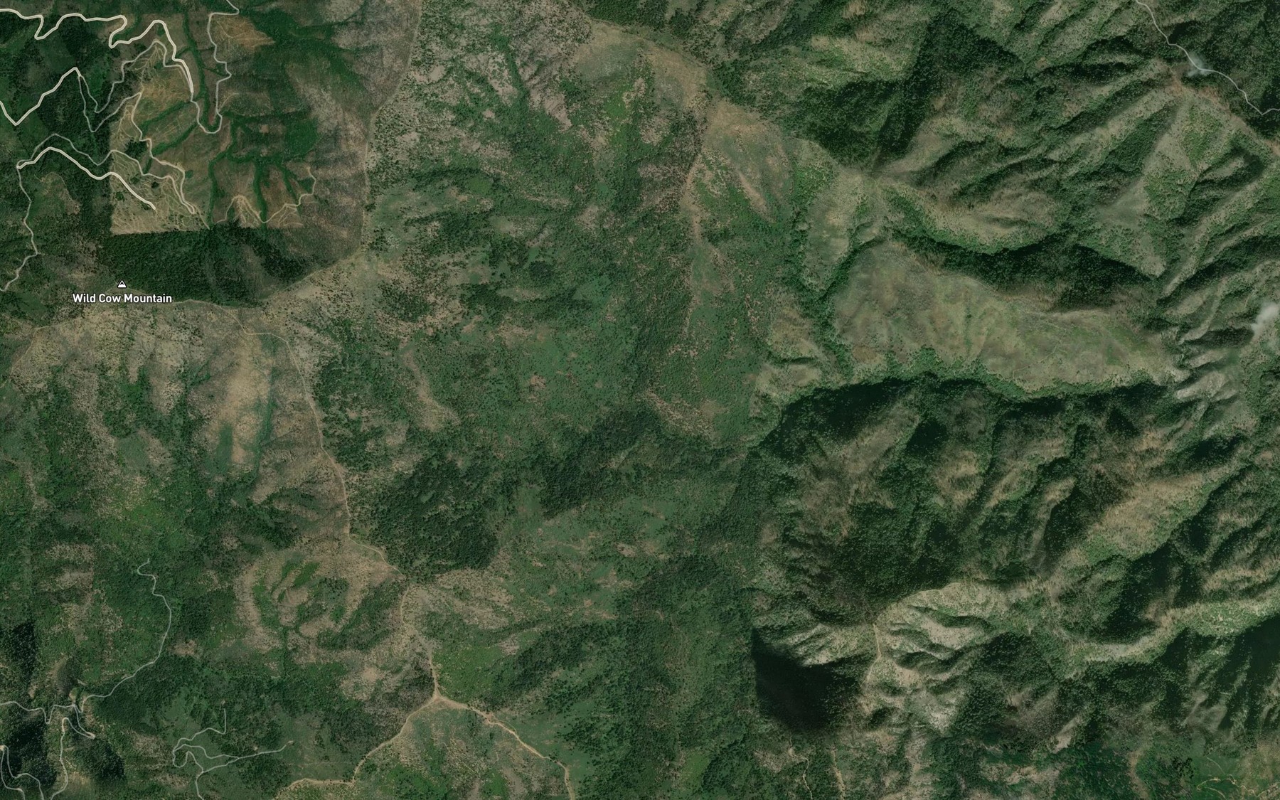 Satellite map of the Modesto Fork