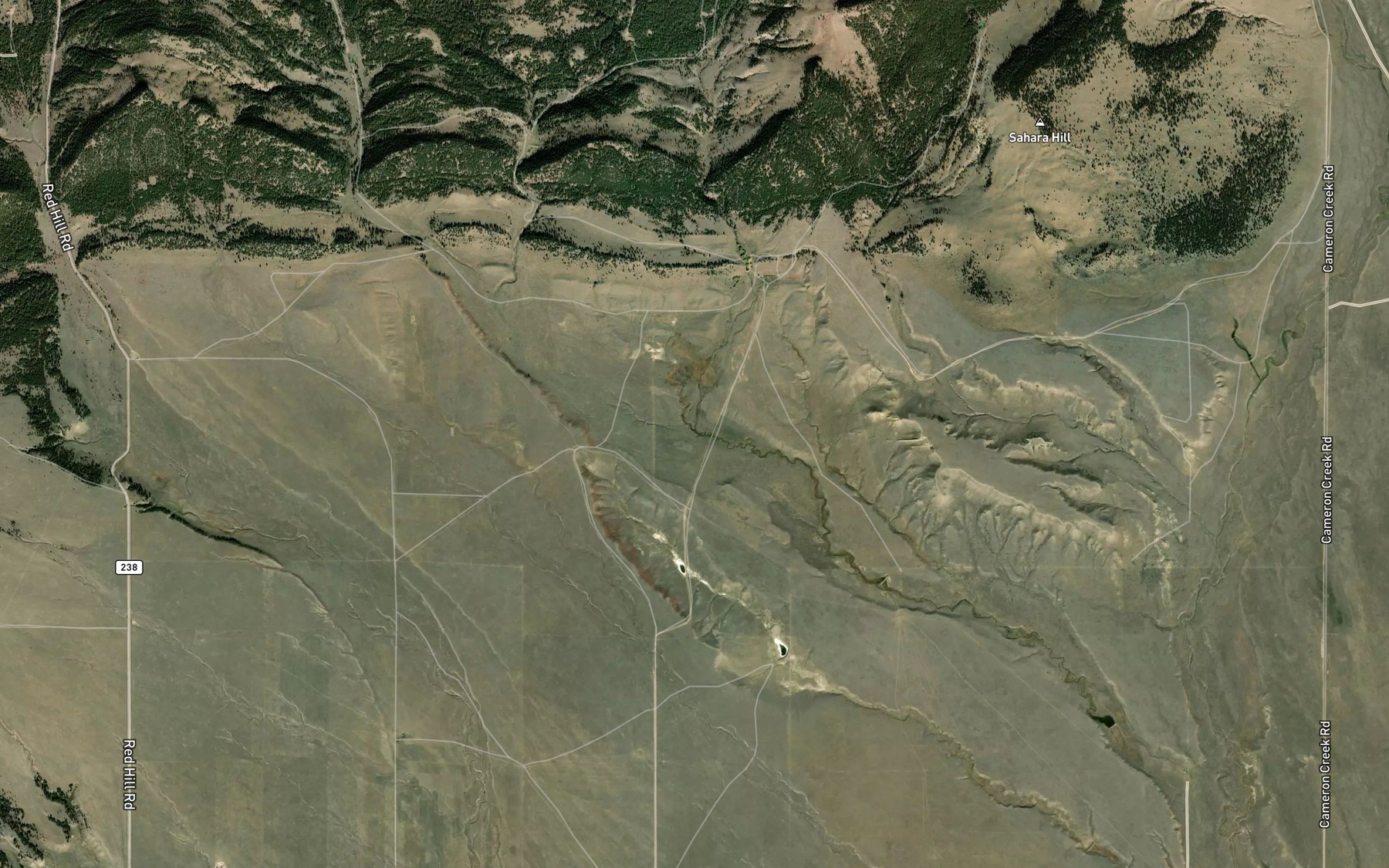Satellite map of the Ray Creek