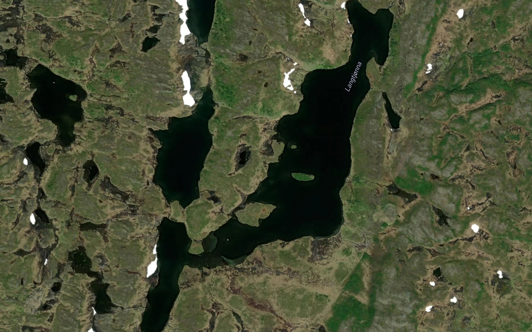 Satellite map of the Langtjorna