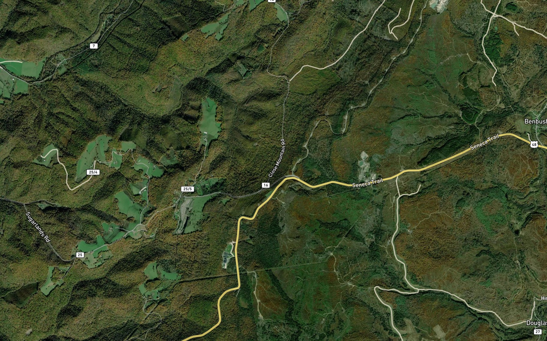 Satellite map of the Close Mountain Spring