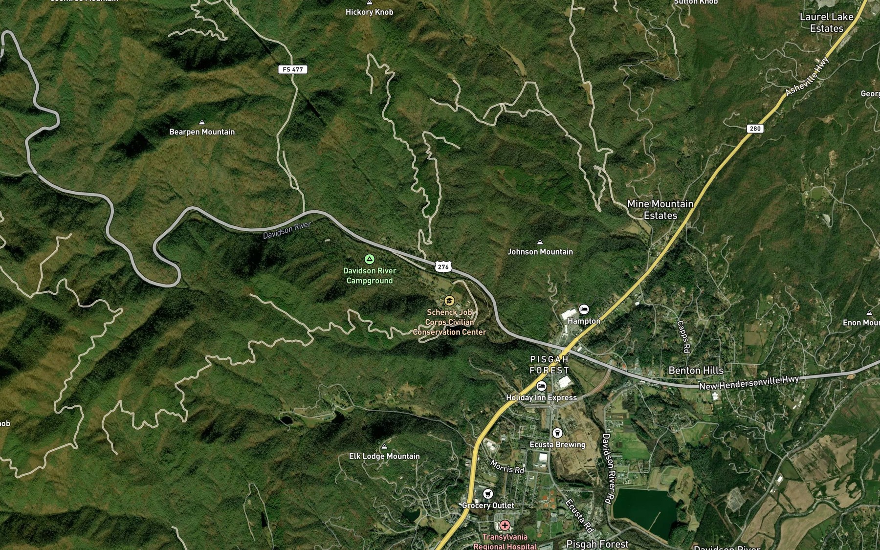 Satellite map of the Starens Branch