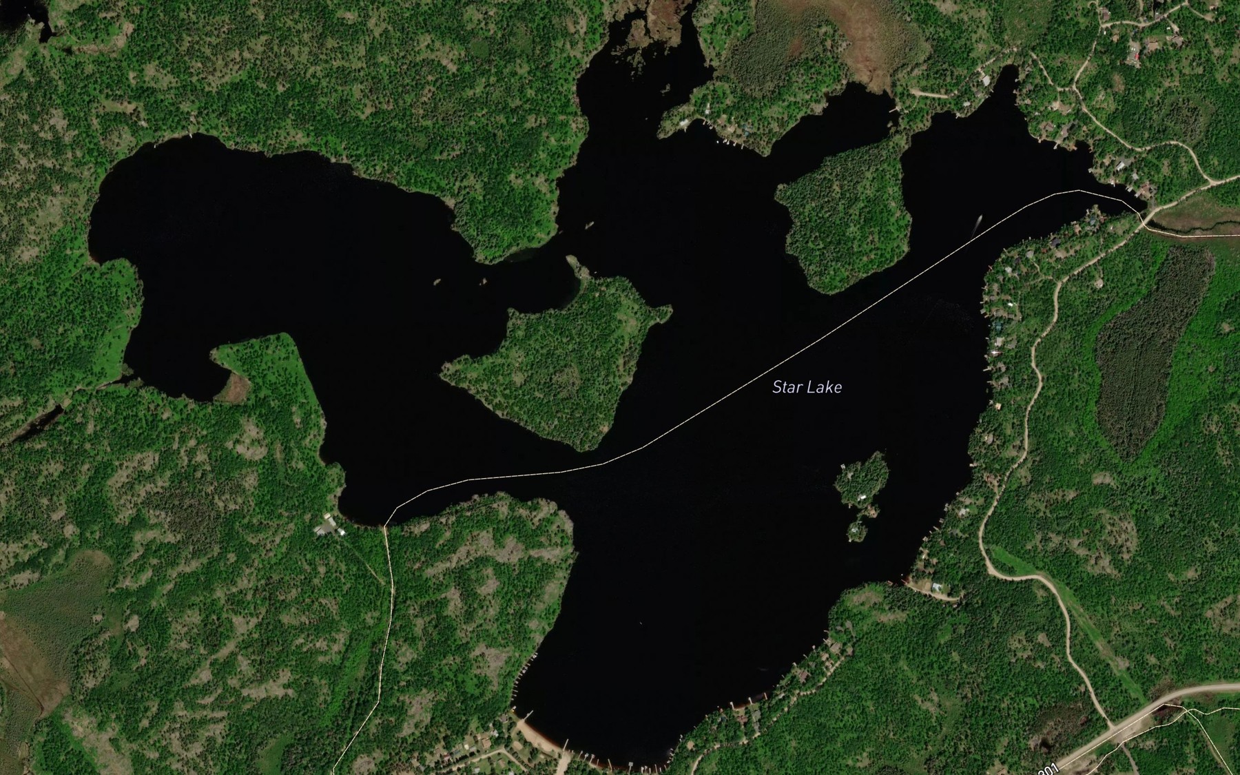 Satellite map of the Star Lake