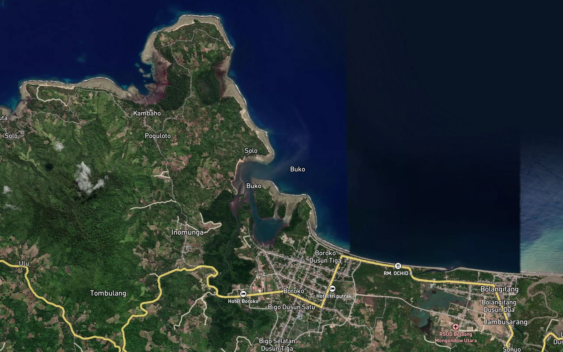 Satellite map of the Labuhan Boroko