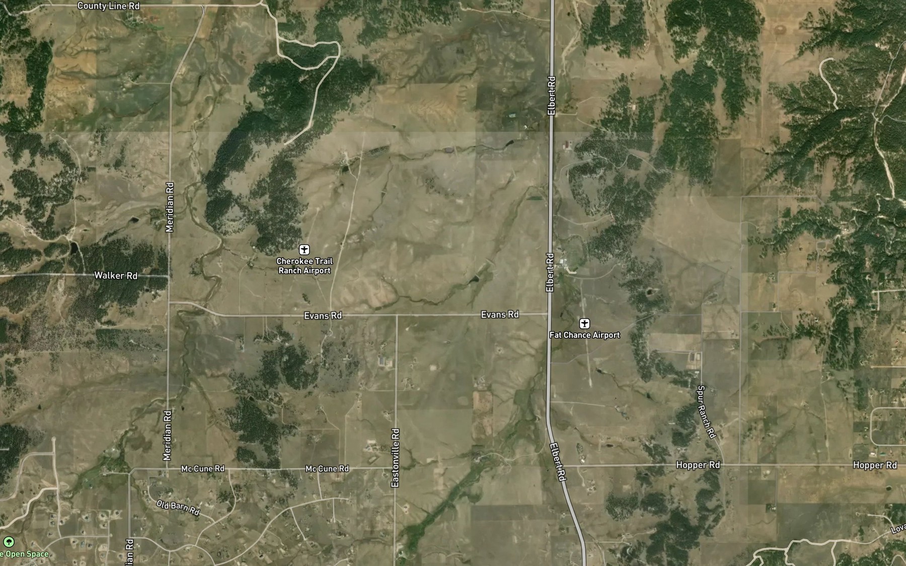 Satellite map of the Kiowa Creek Watershed J-33 Reservoir