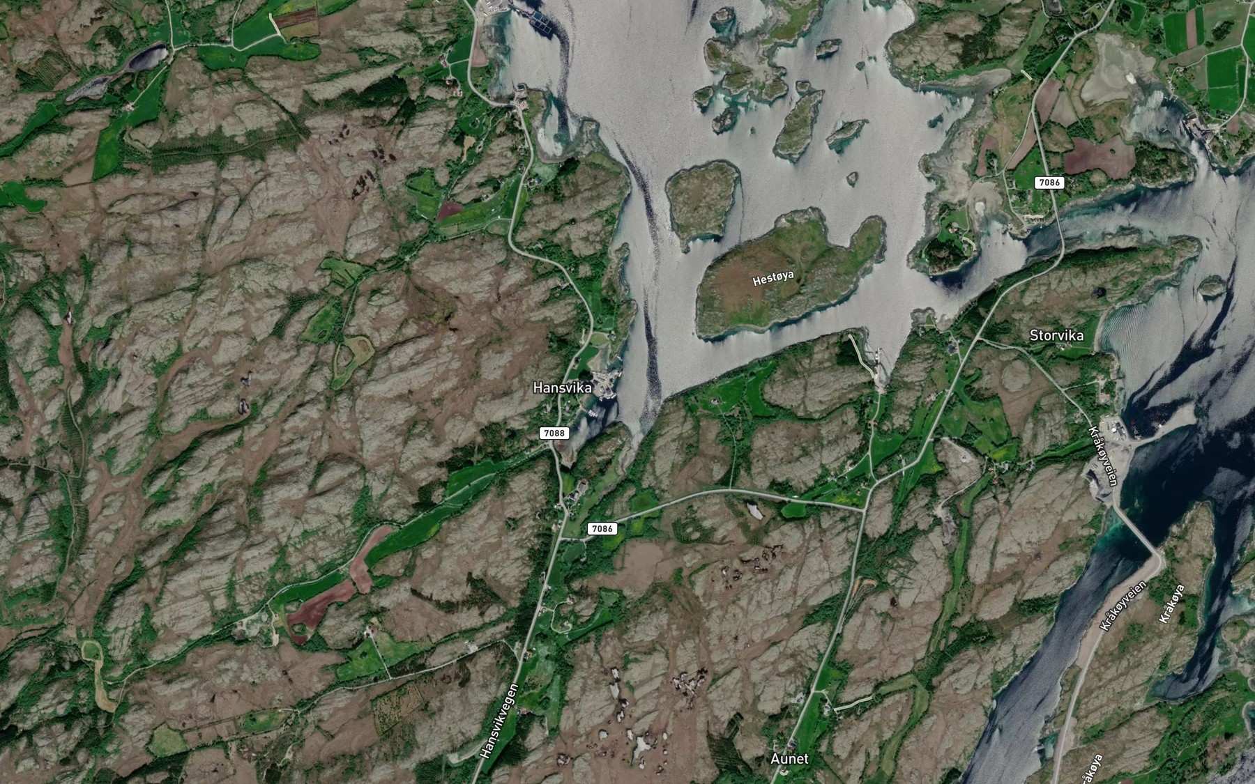 Satellite map of the Hansvikvagen