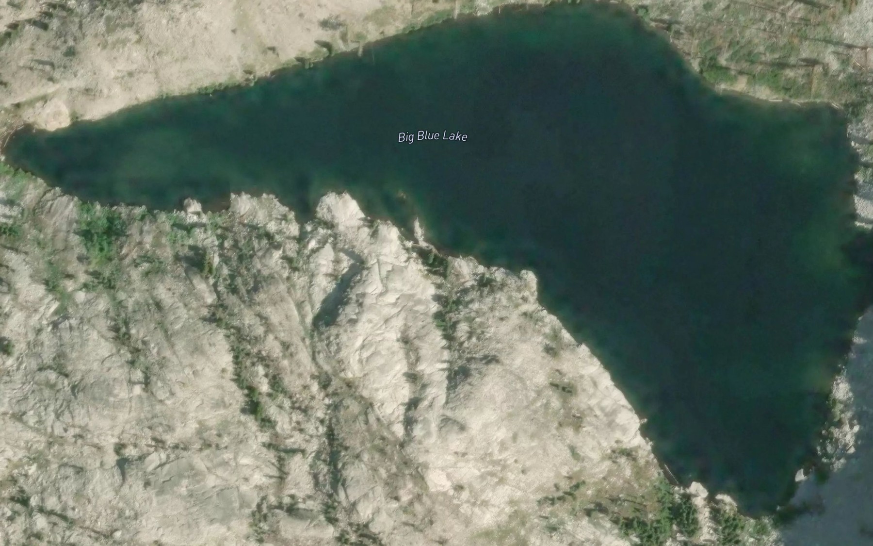 Satellite map of the Big Blue Lake
