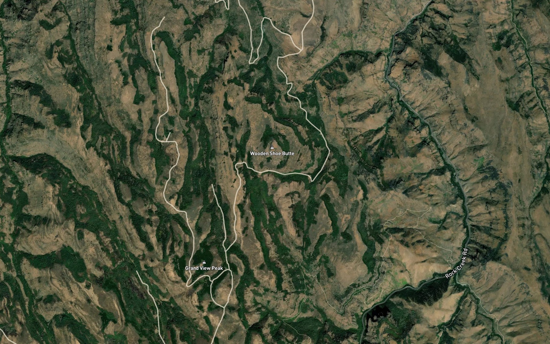 Satellite map of the Wooden Shoe Spring
