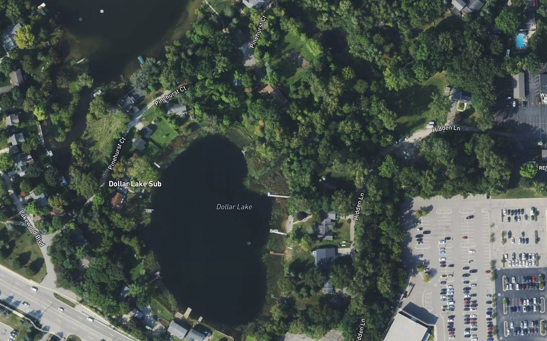 Satellite map of the Dollar Lake