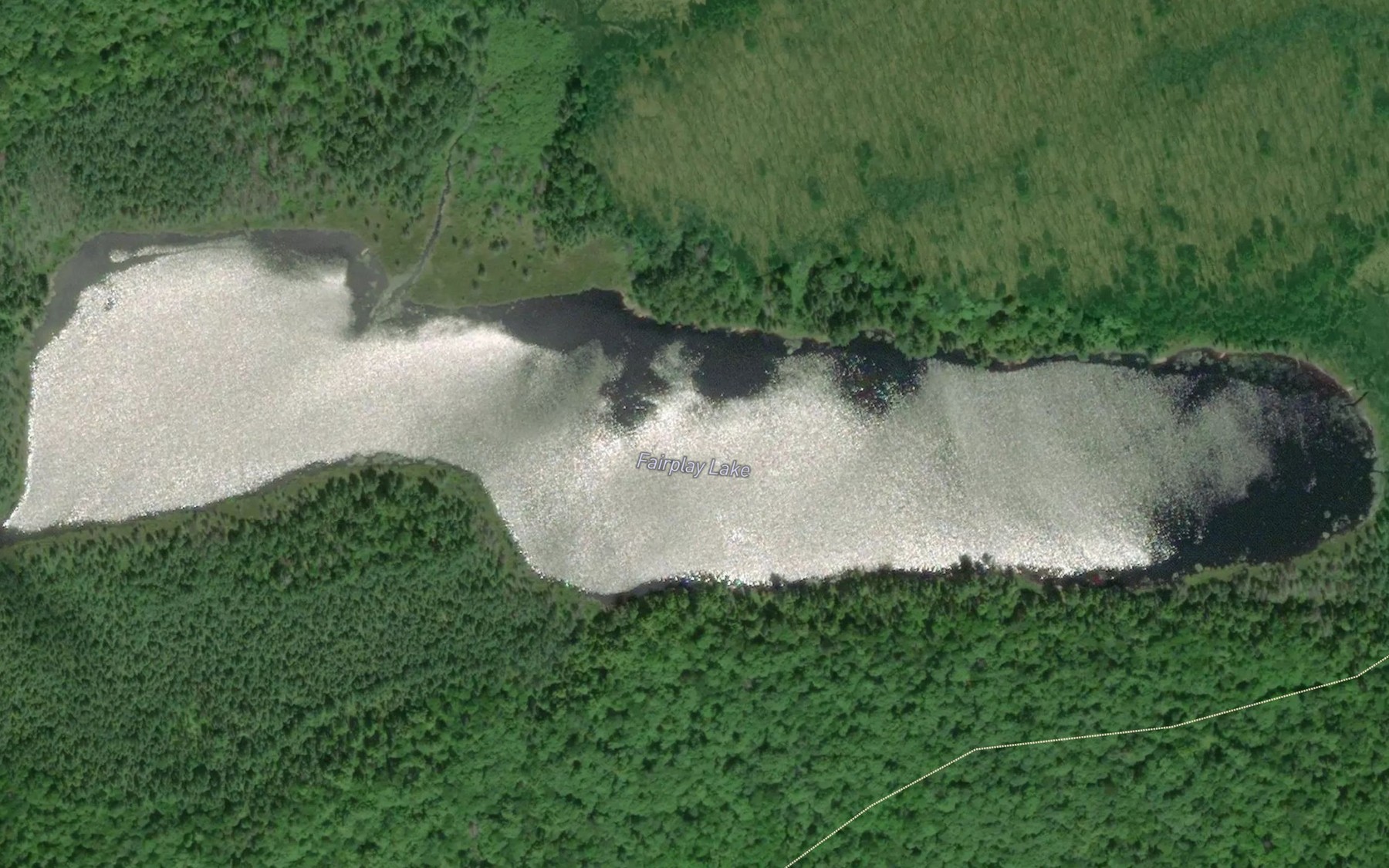 Satellite map of the Fairplay Lake