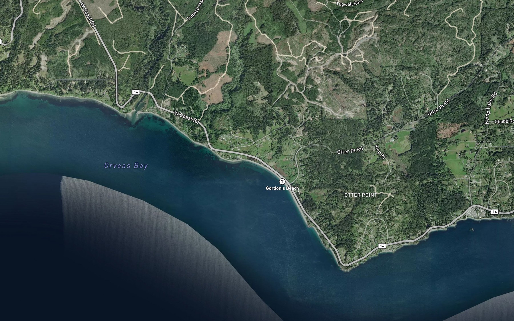 Satellite map of the Orveas Creek