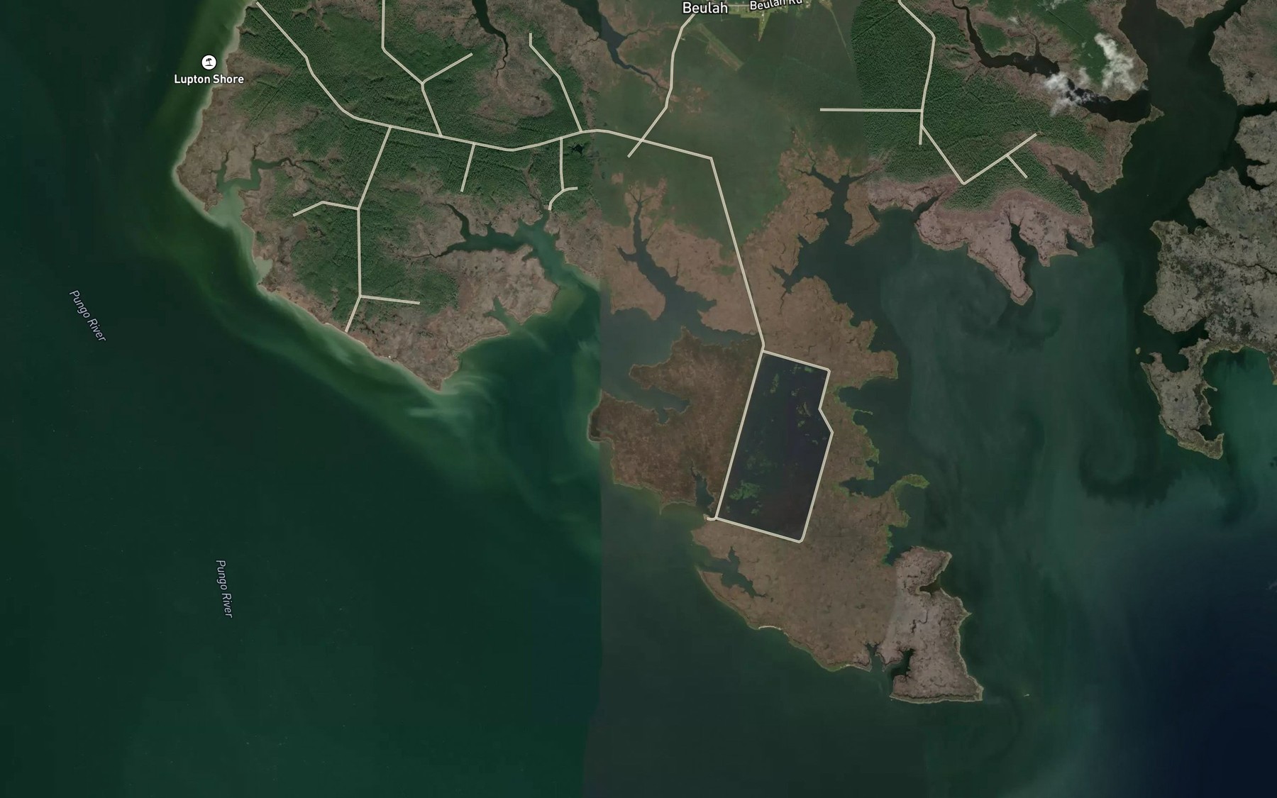 Satellite map of the Berry Creek