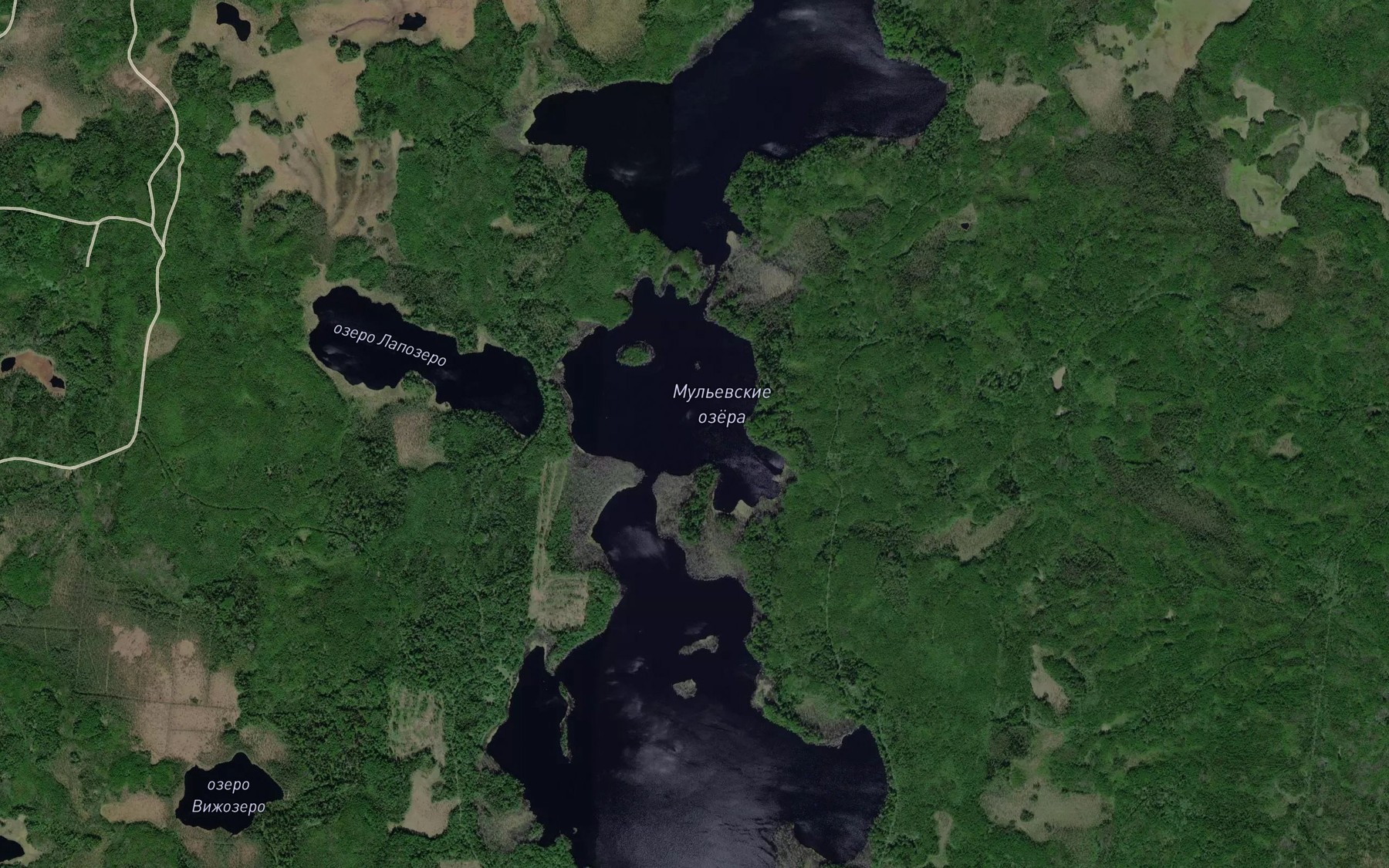 Satellite map of the Ozero Sredneye Mul'yevskoye