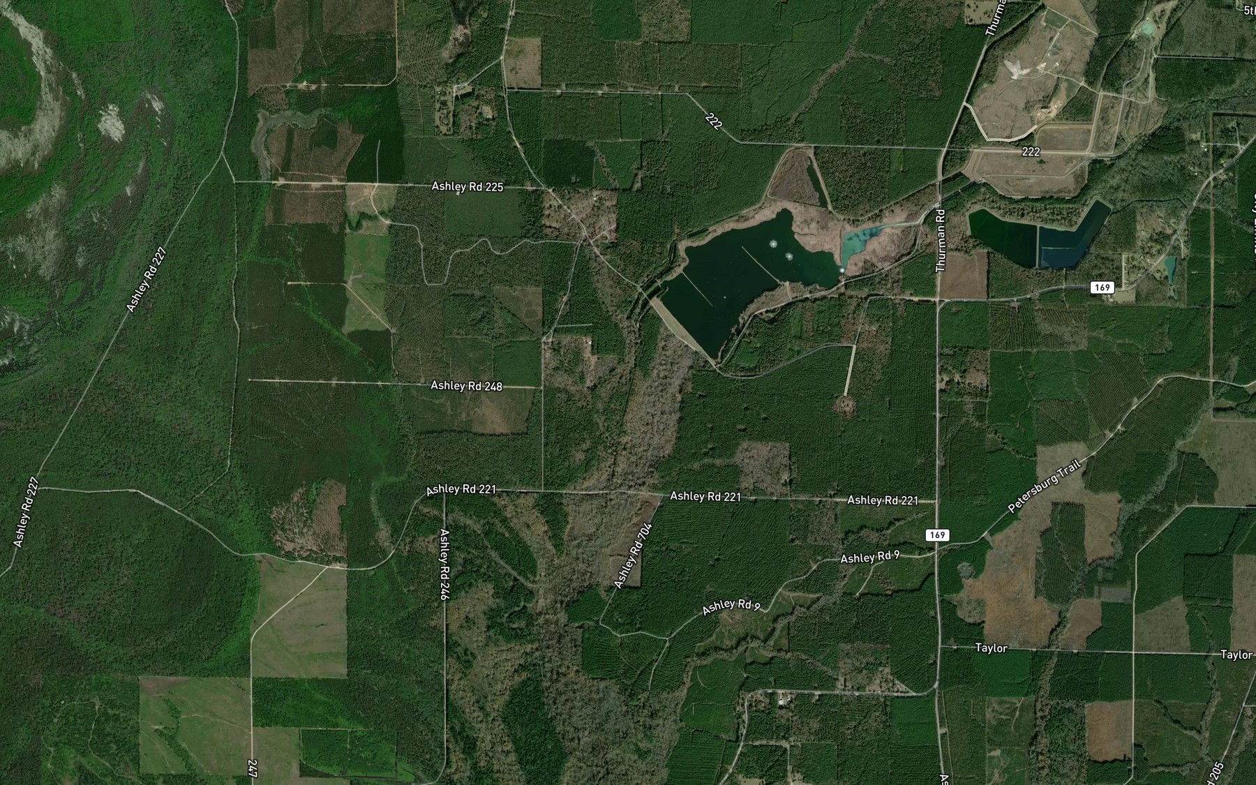 Satellite map of the Coffee Creek Relief