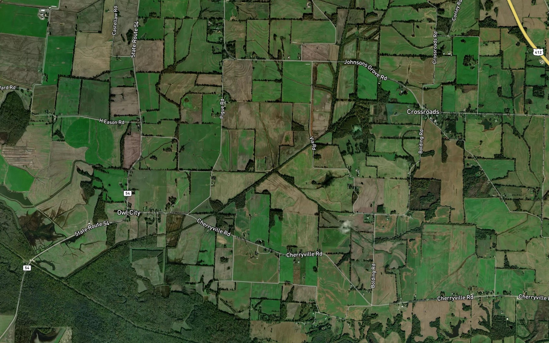 Satellite map of the Whitson Creek