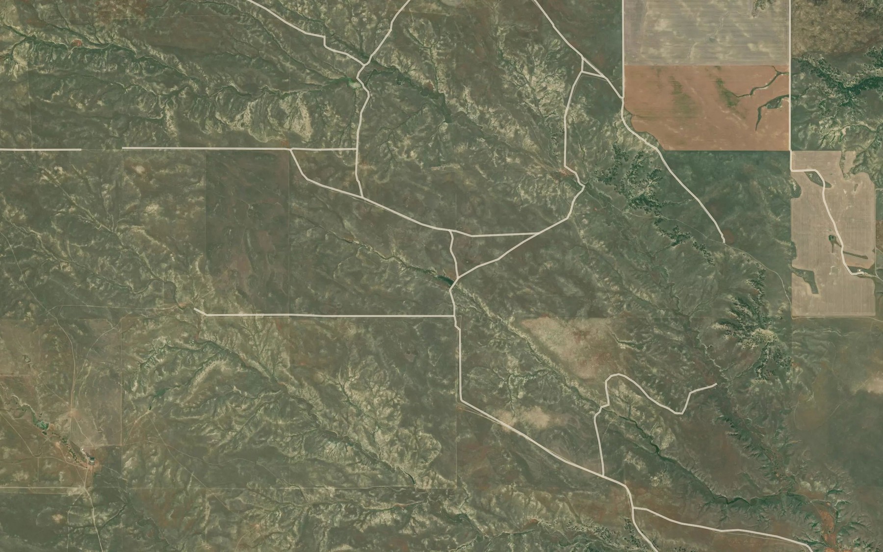 Satellite map of the Teds Reservoir