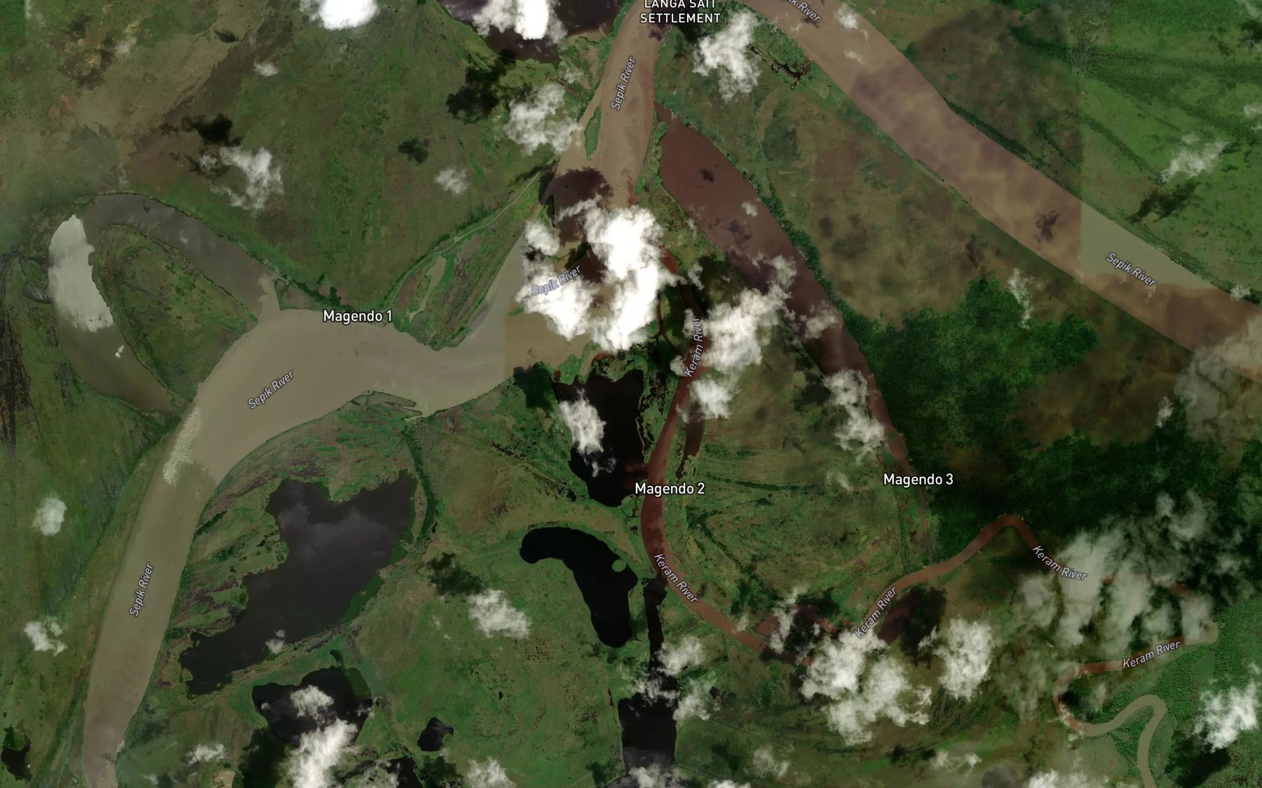 Satellite map of the Magendo Passage