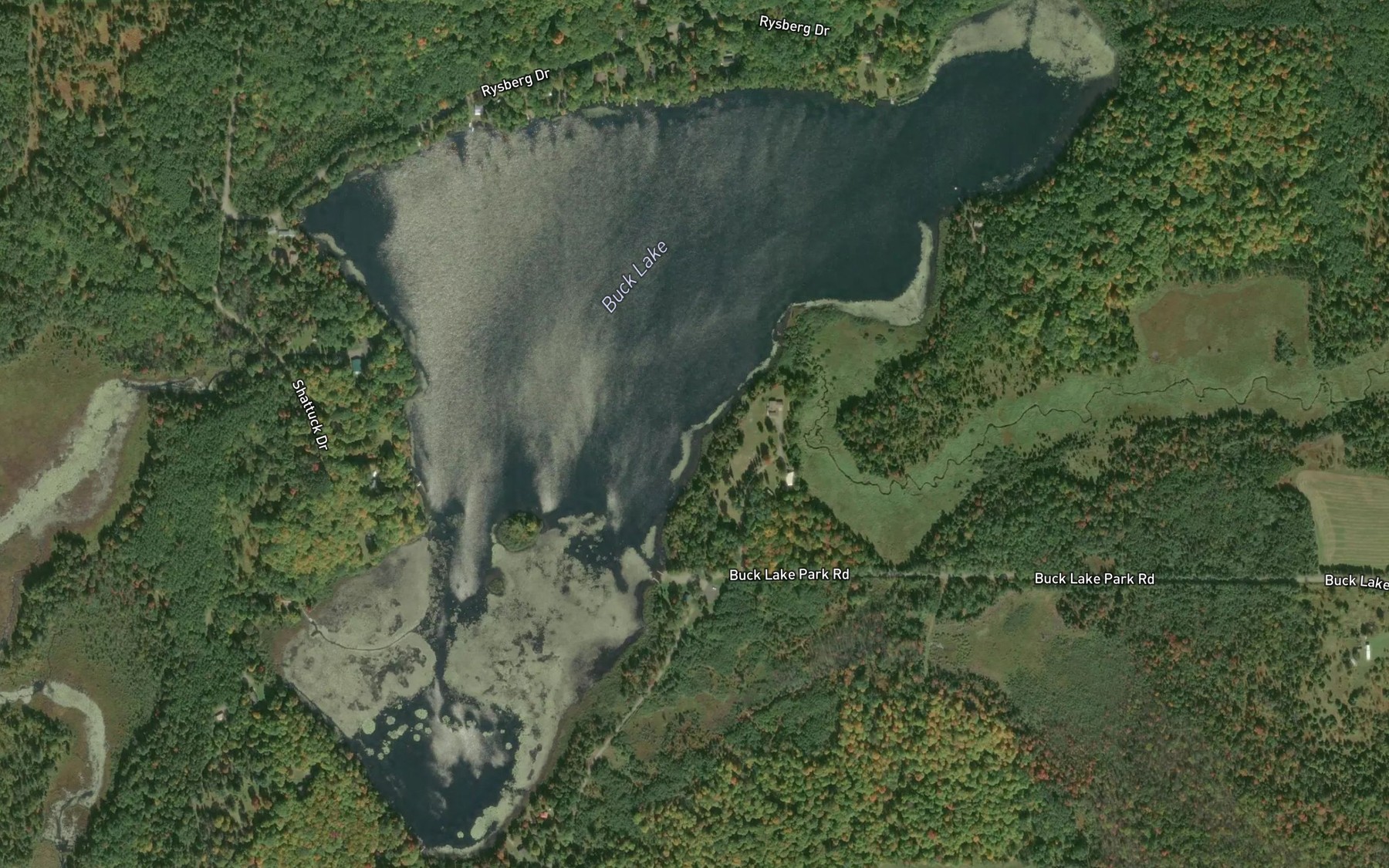 Satellite map of the Buck Lake