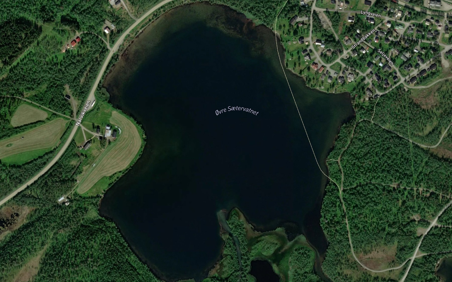 Satellite map of the Ovre Saetervatnet