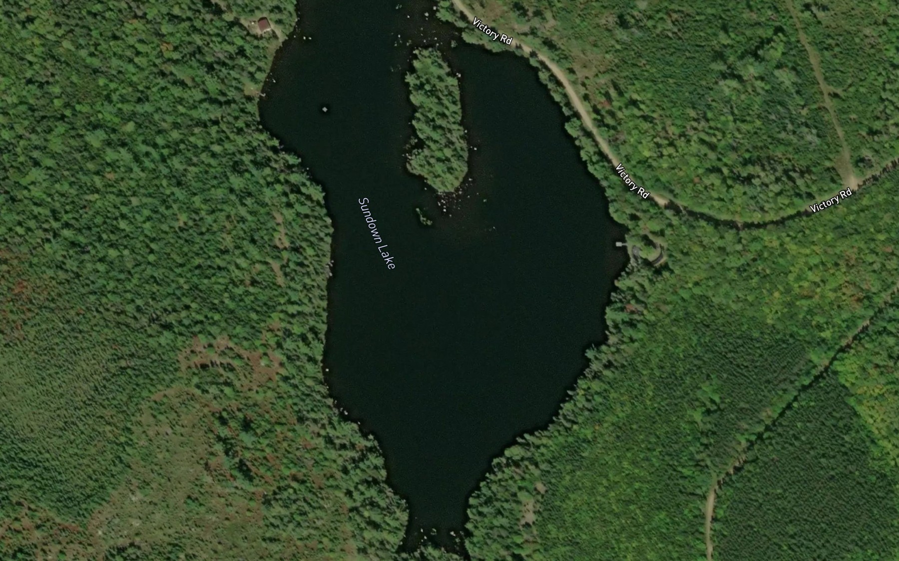 Satellite map of the Sundown Lake