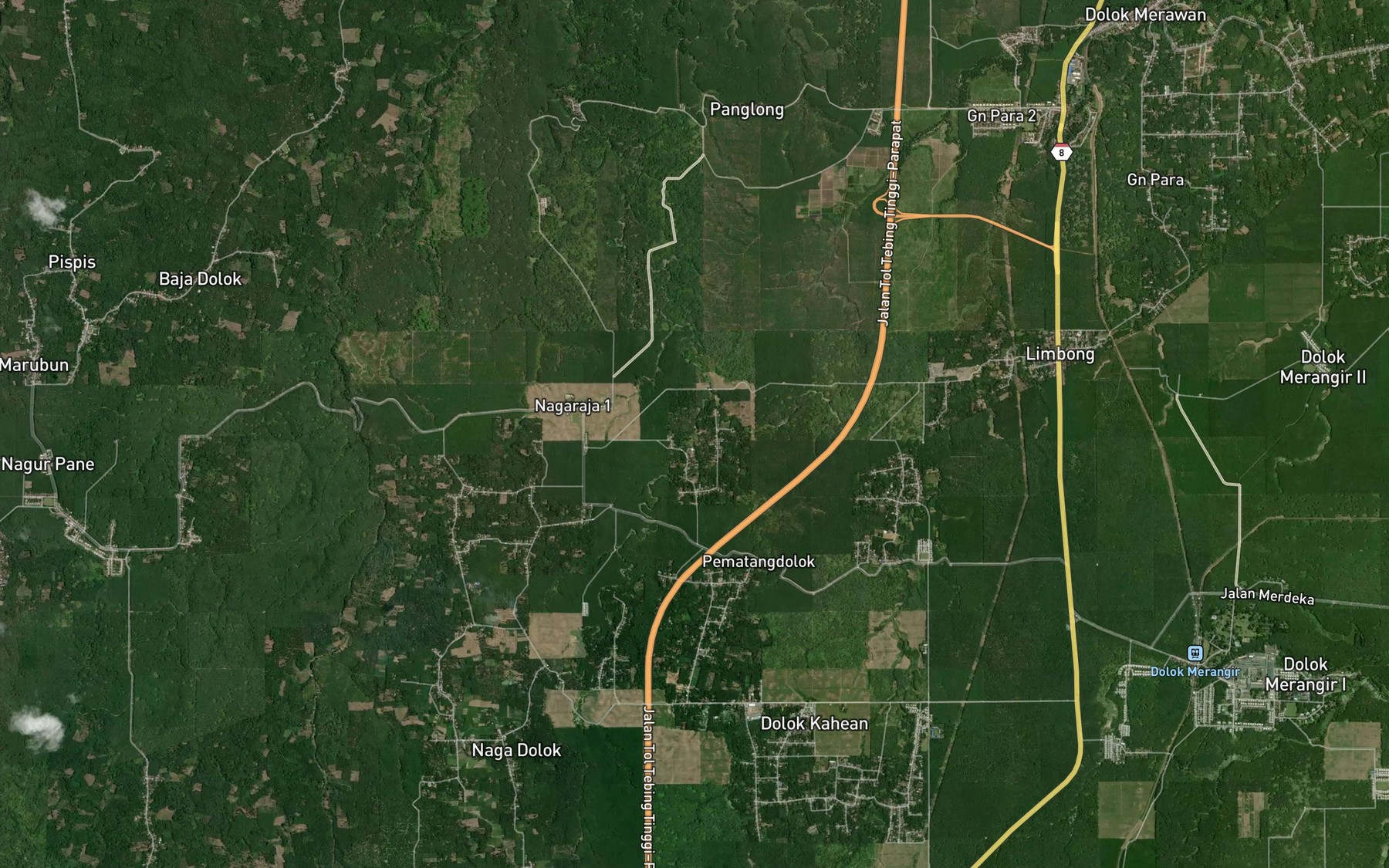 Satellite map of the Bah Kahean