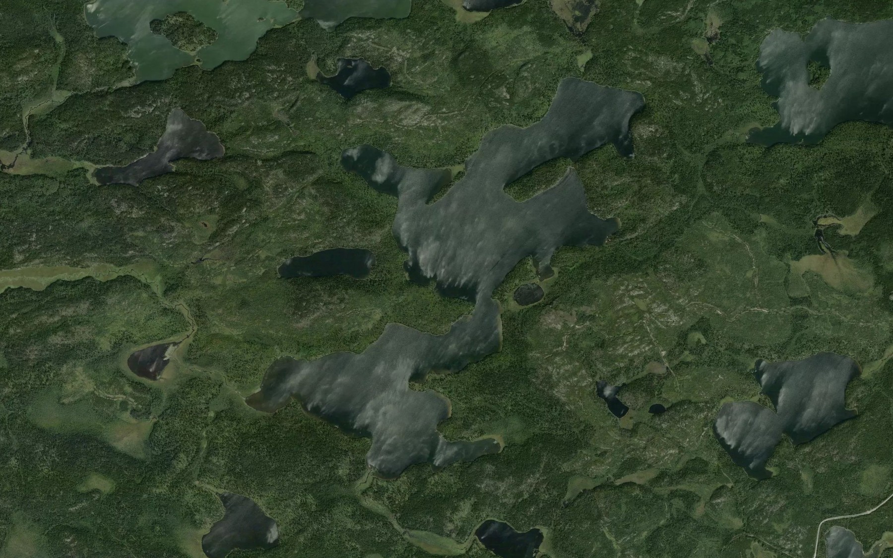Satellite map of the Bridge Lake