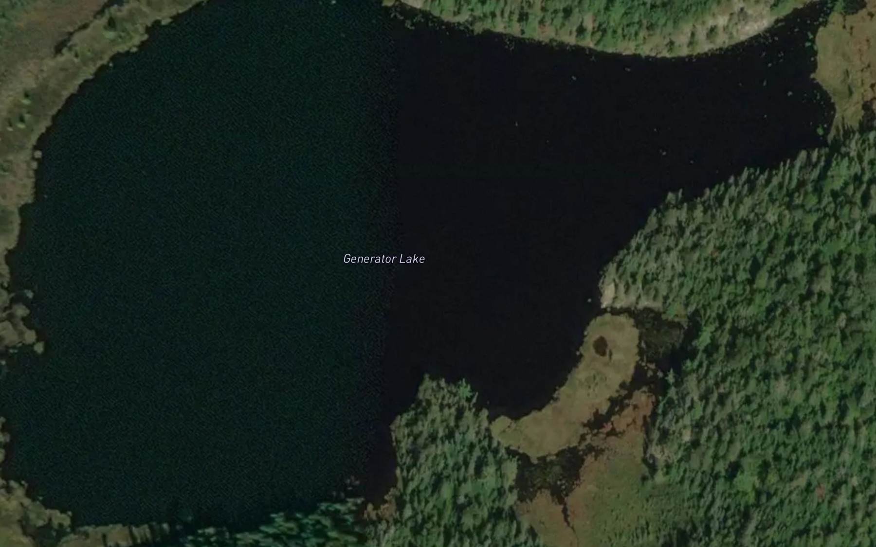 Satellite map of the Generator Lake