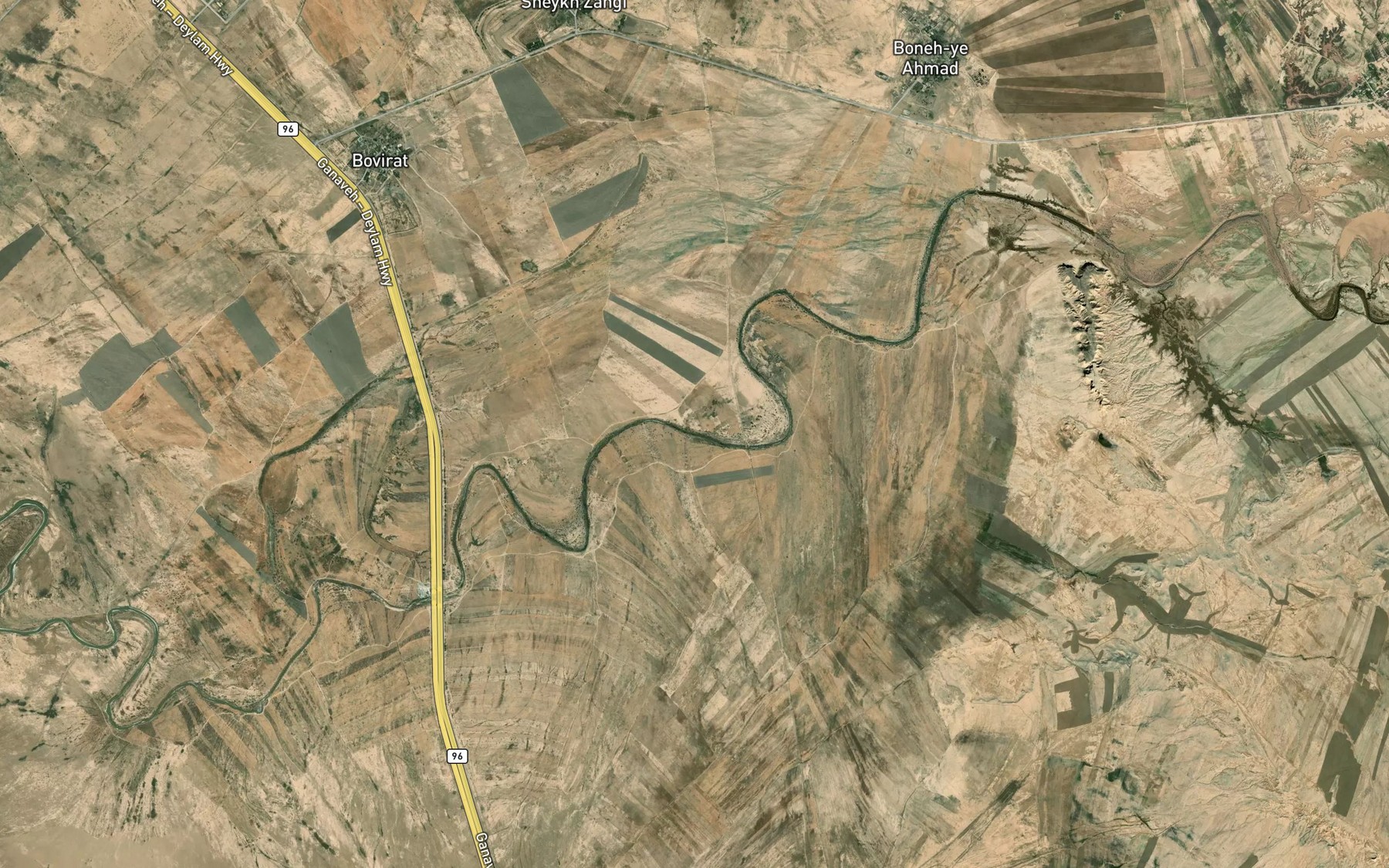 Satellite map of the Rudkhaneh-ye Delvar-e Abdari
