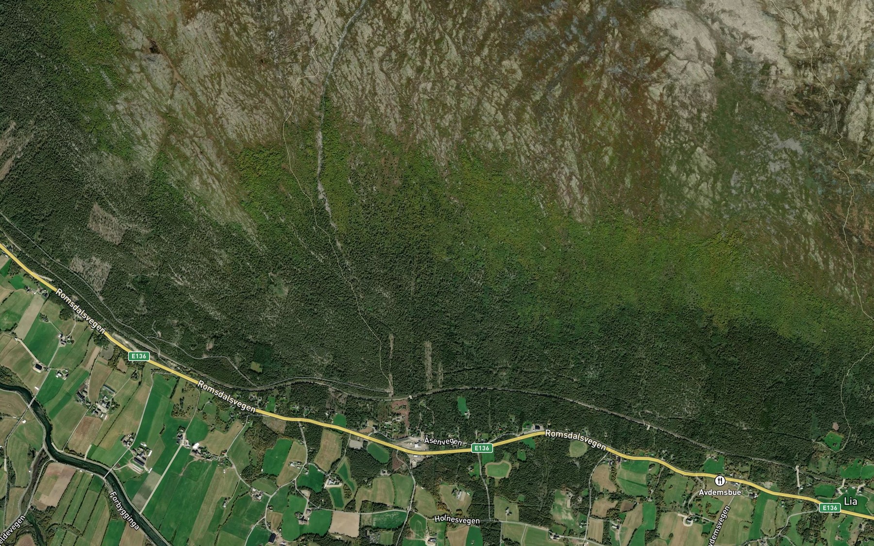 Satellite map of the Skarrustbekken