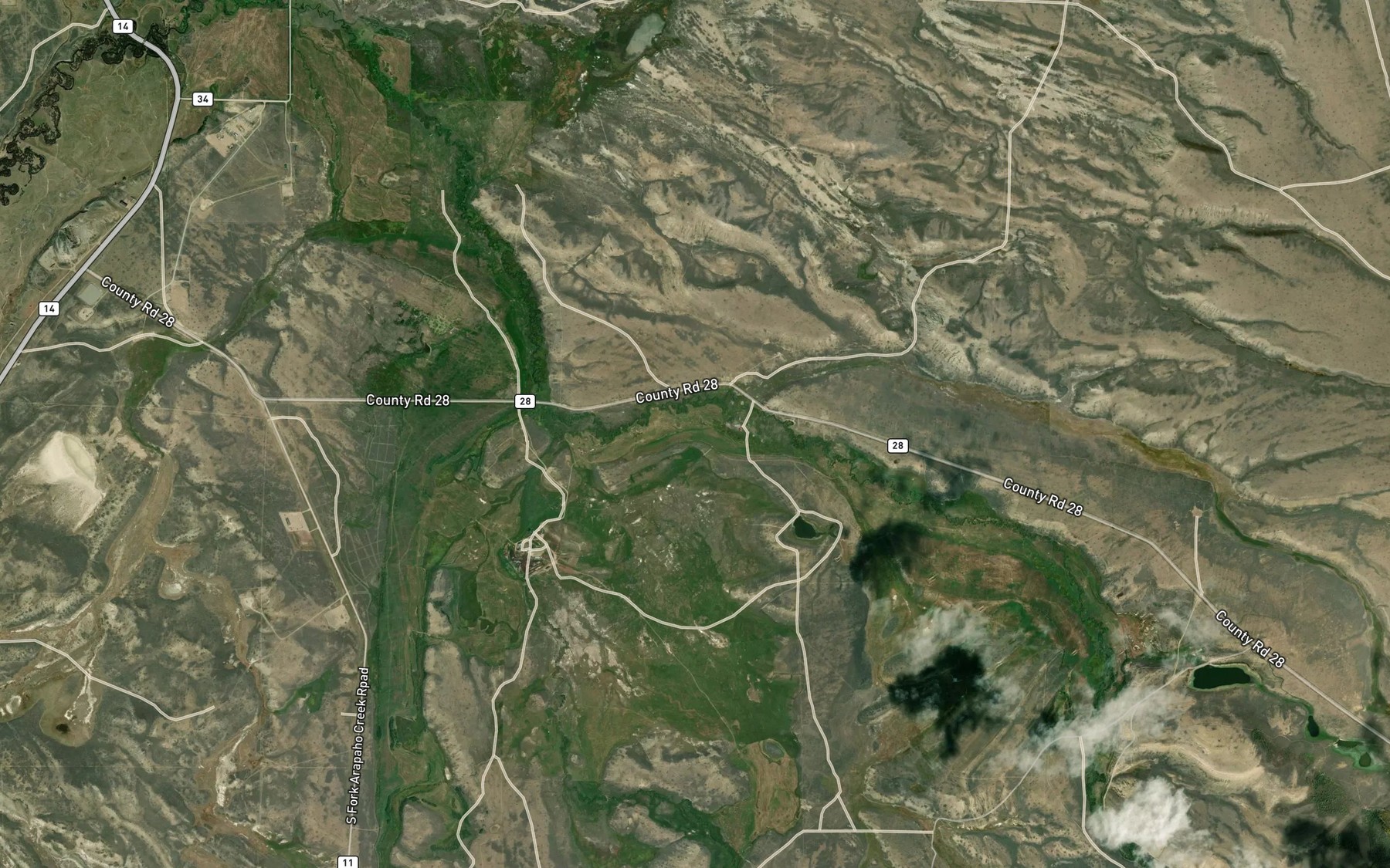 Satellite map of the Poled Angus Ditch