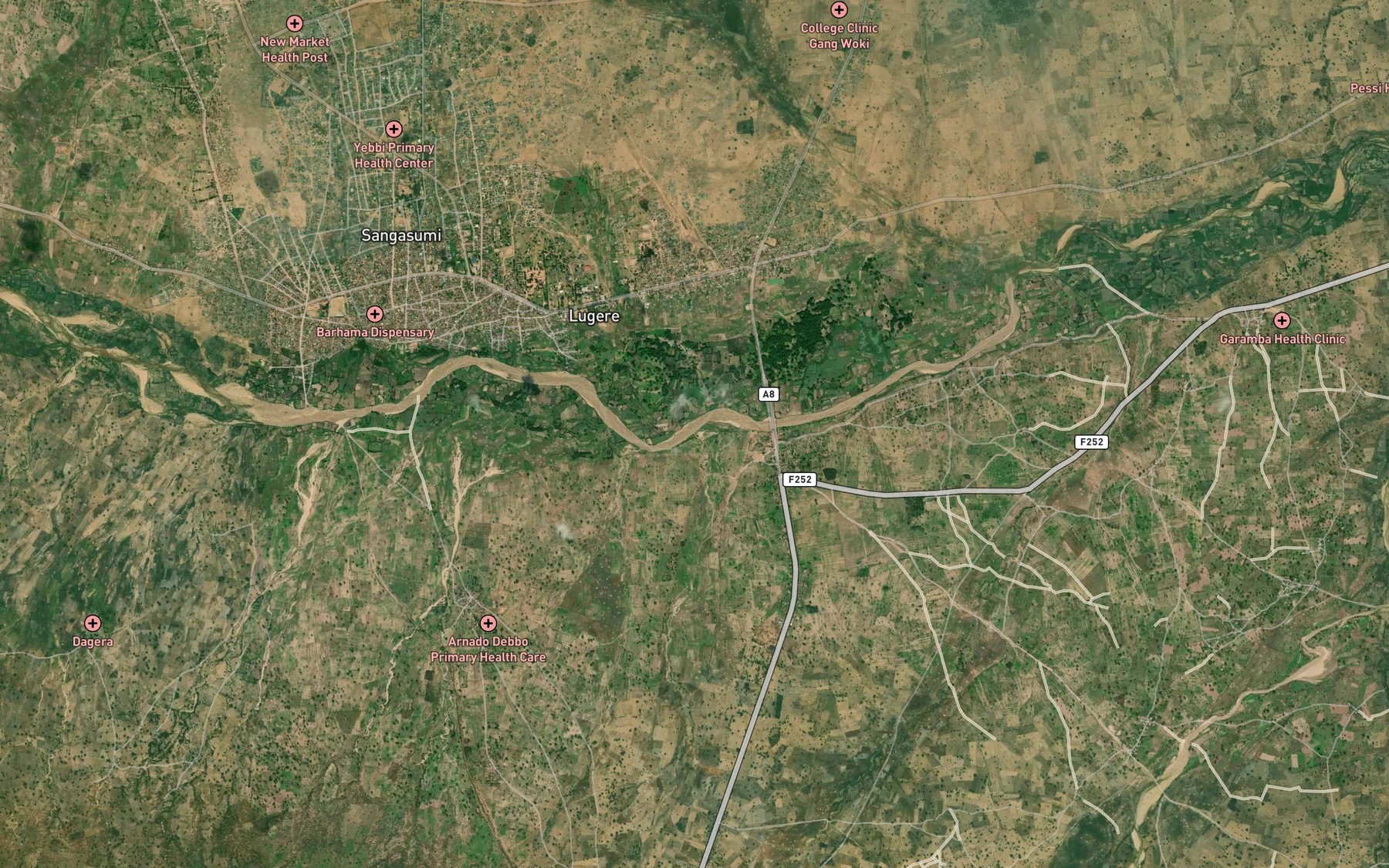 Satellite map of the RiverTapare