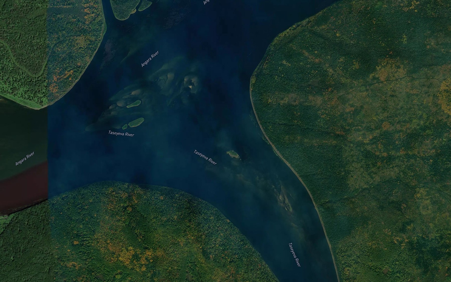 Satellite map of the Taseyeva