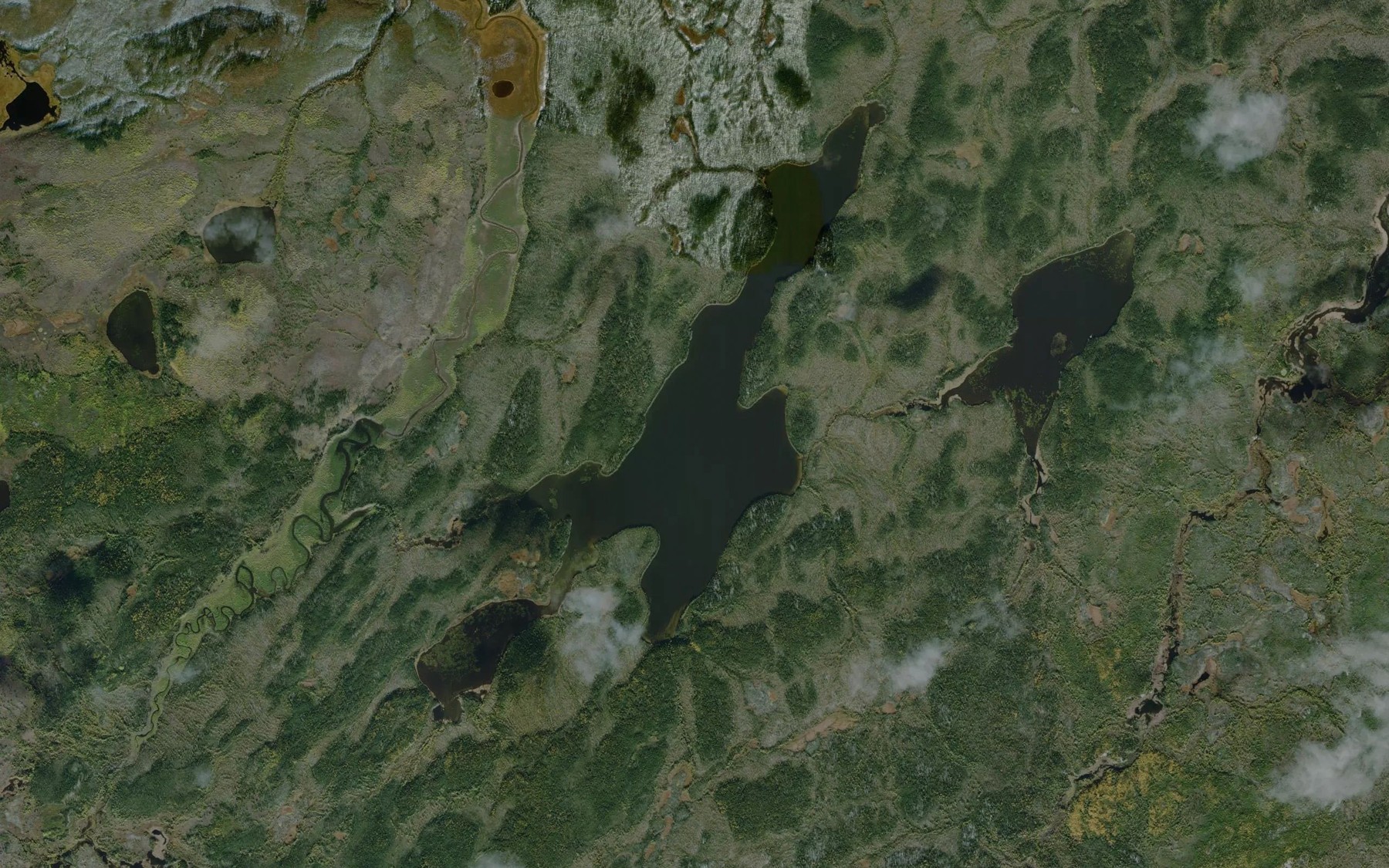 Satellite map of the Spence Lake