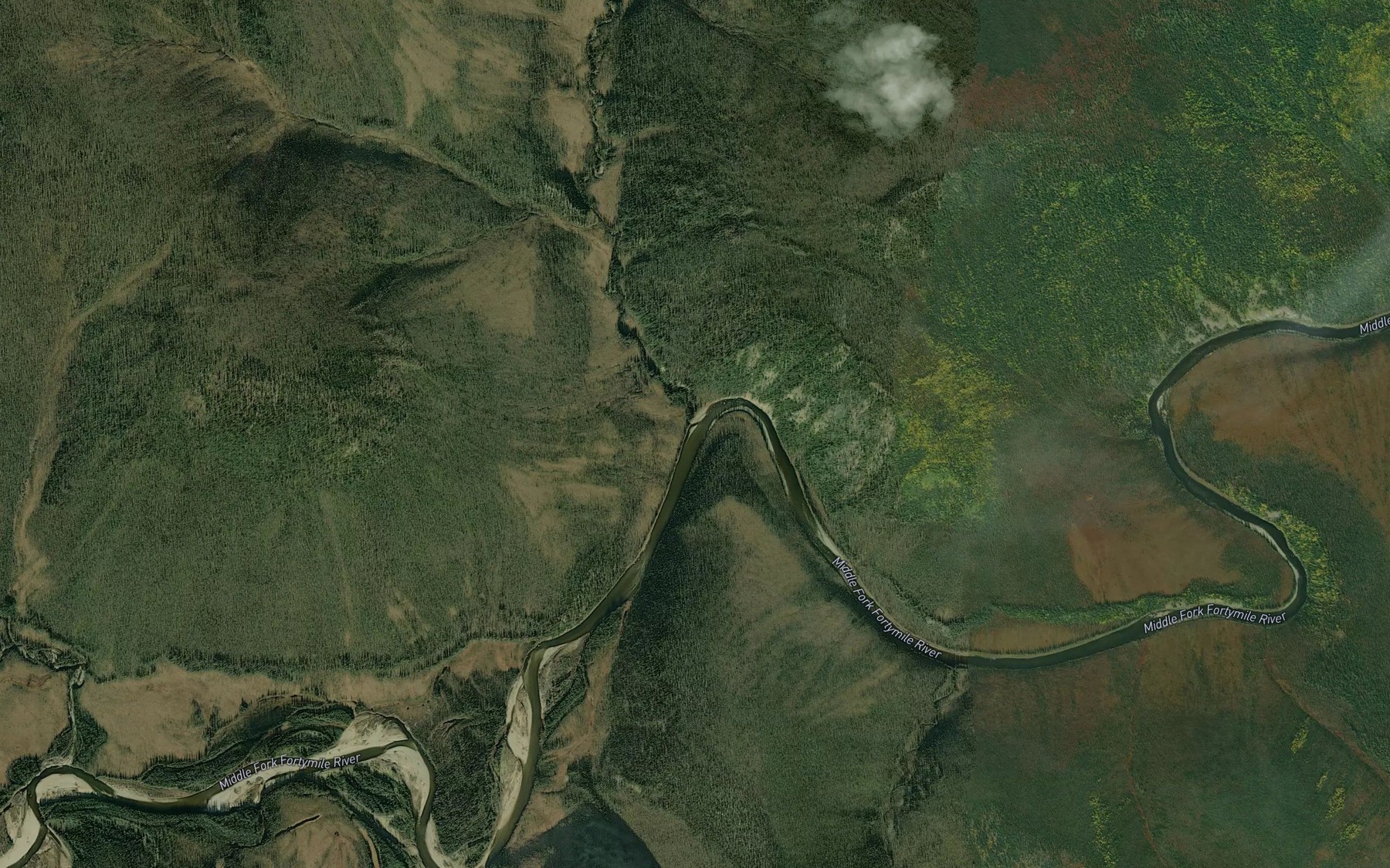 Satellite map of the Portage Creek