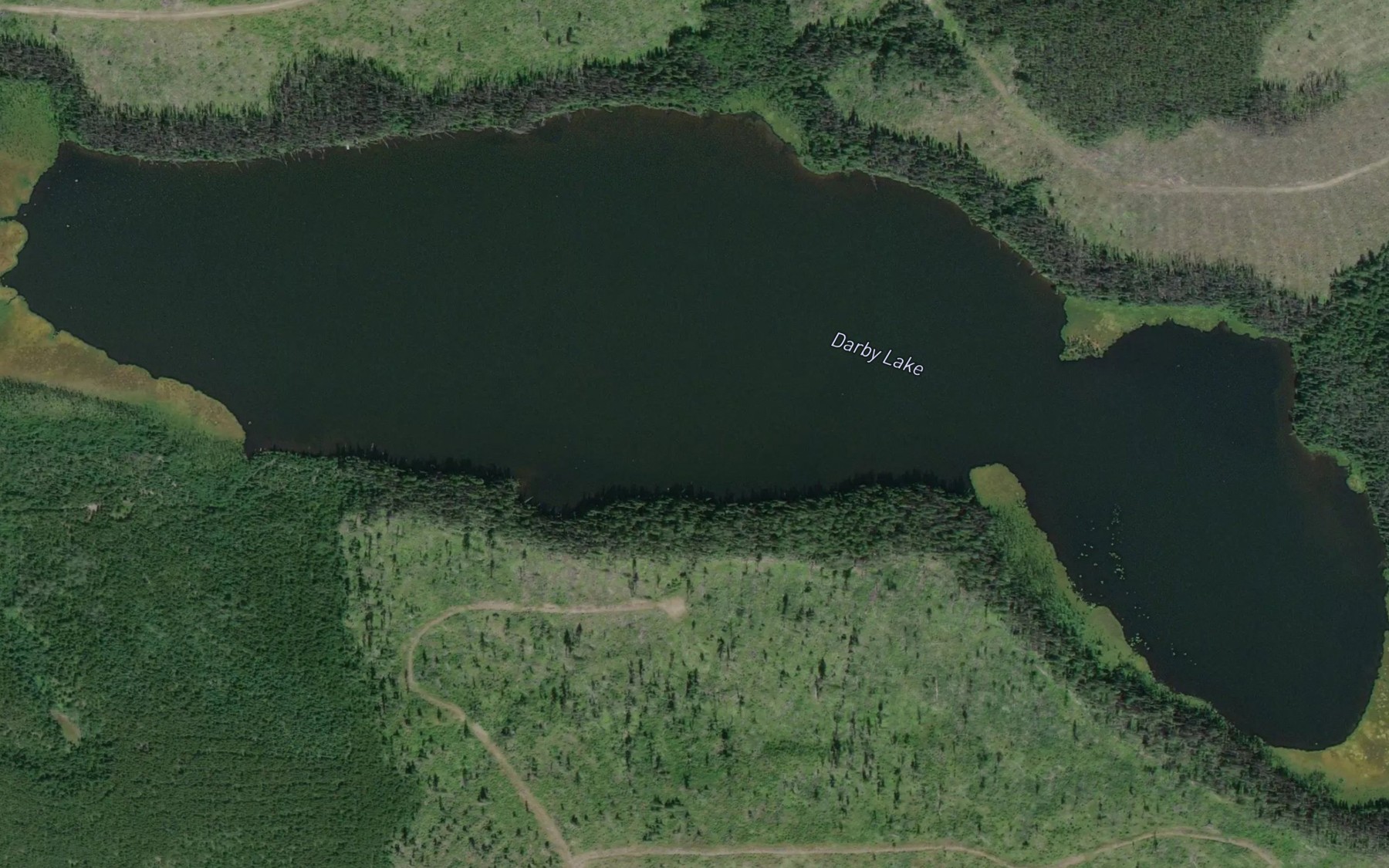Satellite map of the Darby Lake